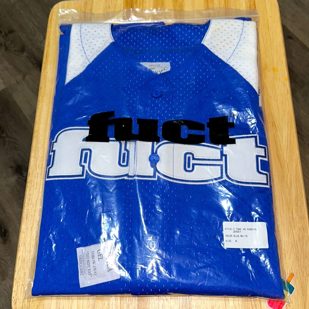 FUCT 2-Tone OG Baseball Jersey, Royal Blue & White, Size Medium